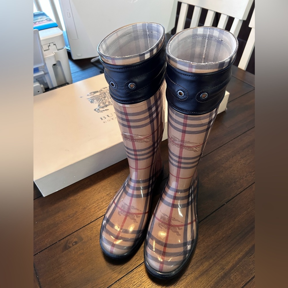 Burberry Haymarket Check Rubber Rainboots